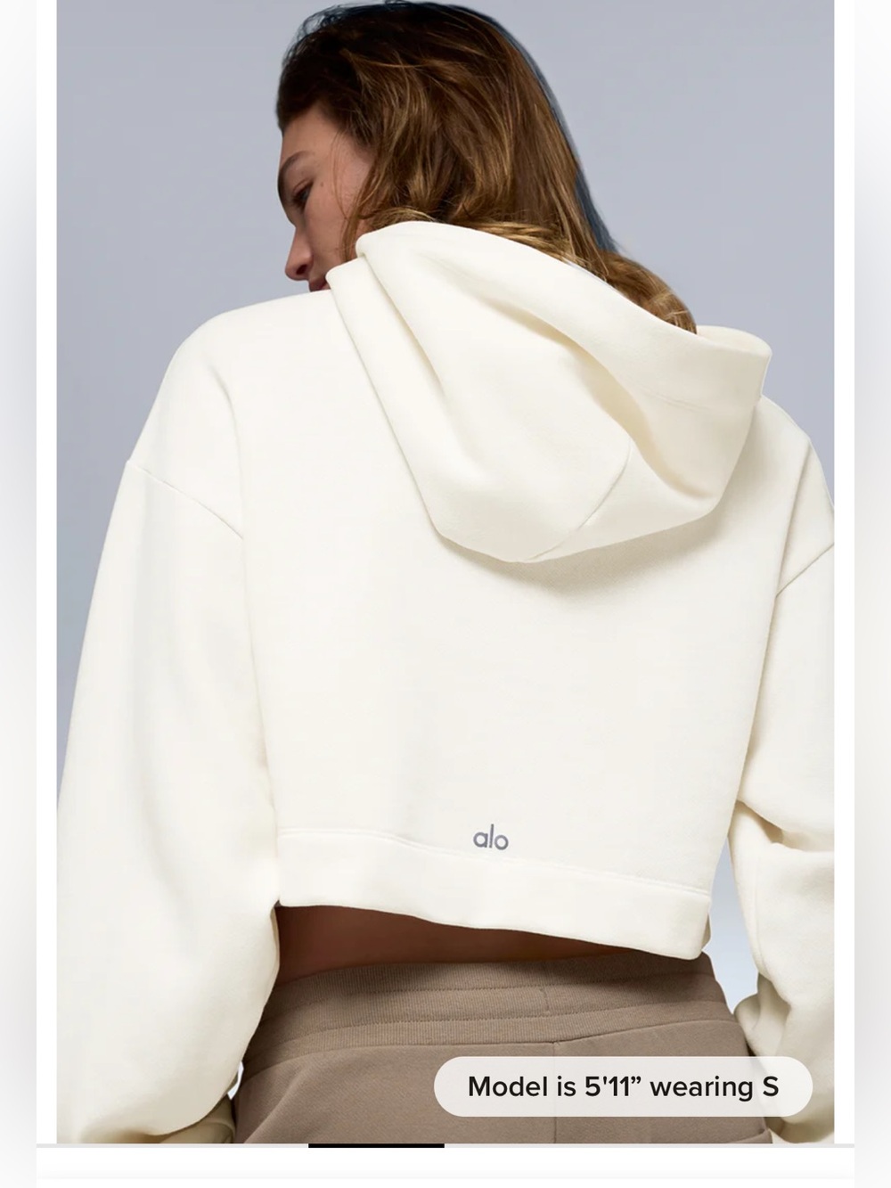 ALO Yoga NWT Bae Hoodie in Ivory Size XS